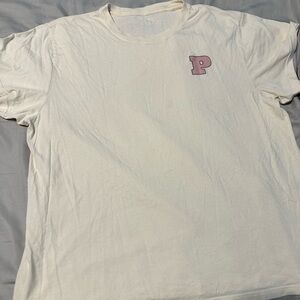 Victoria’s Secret PINK Retro “P” Logo Tee | Size XL | White Pink Accent